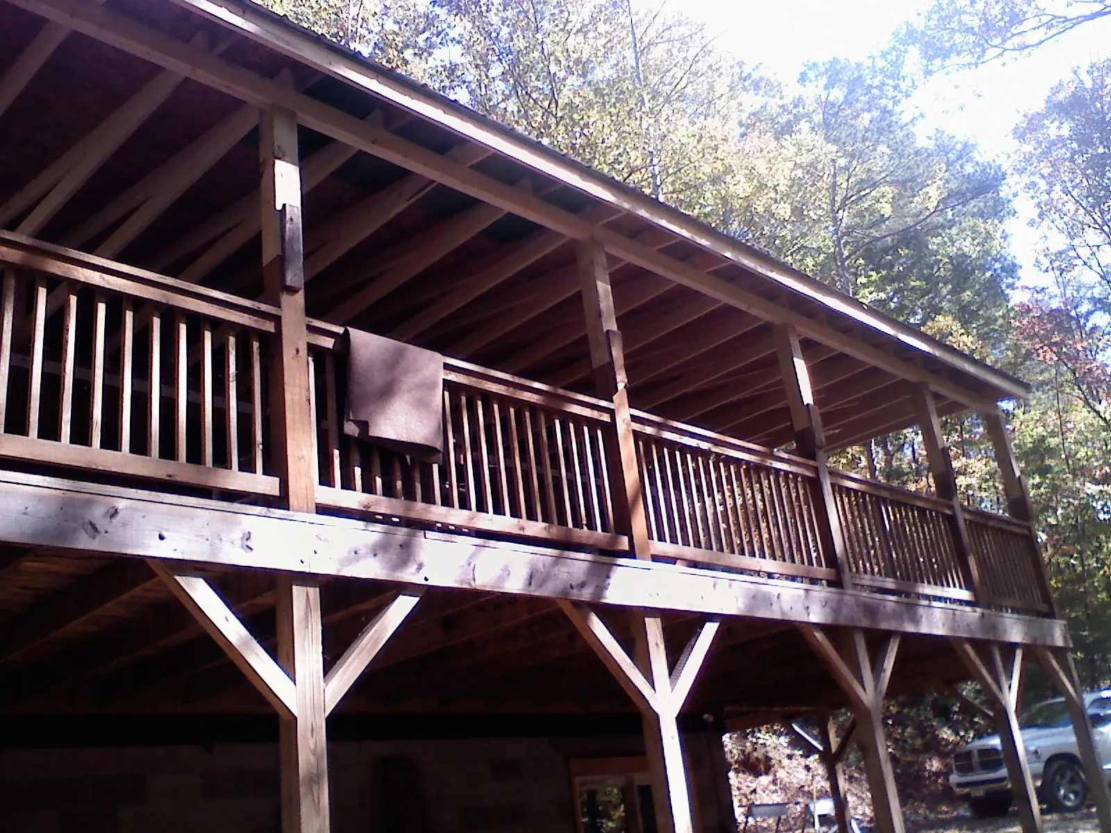 Timber framing under a new elevated porch and deck — Roof Leak Repair in Prior Lake by Roofing Brothers
